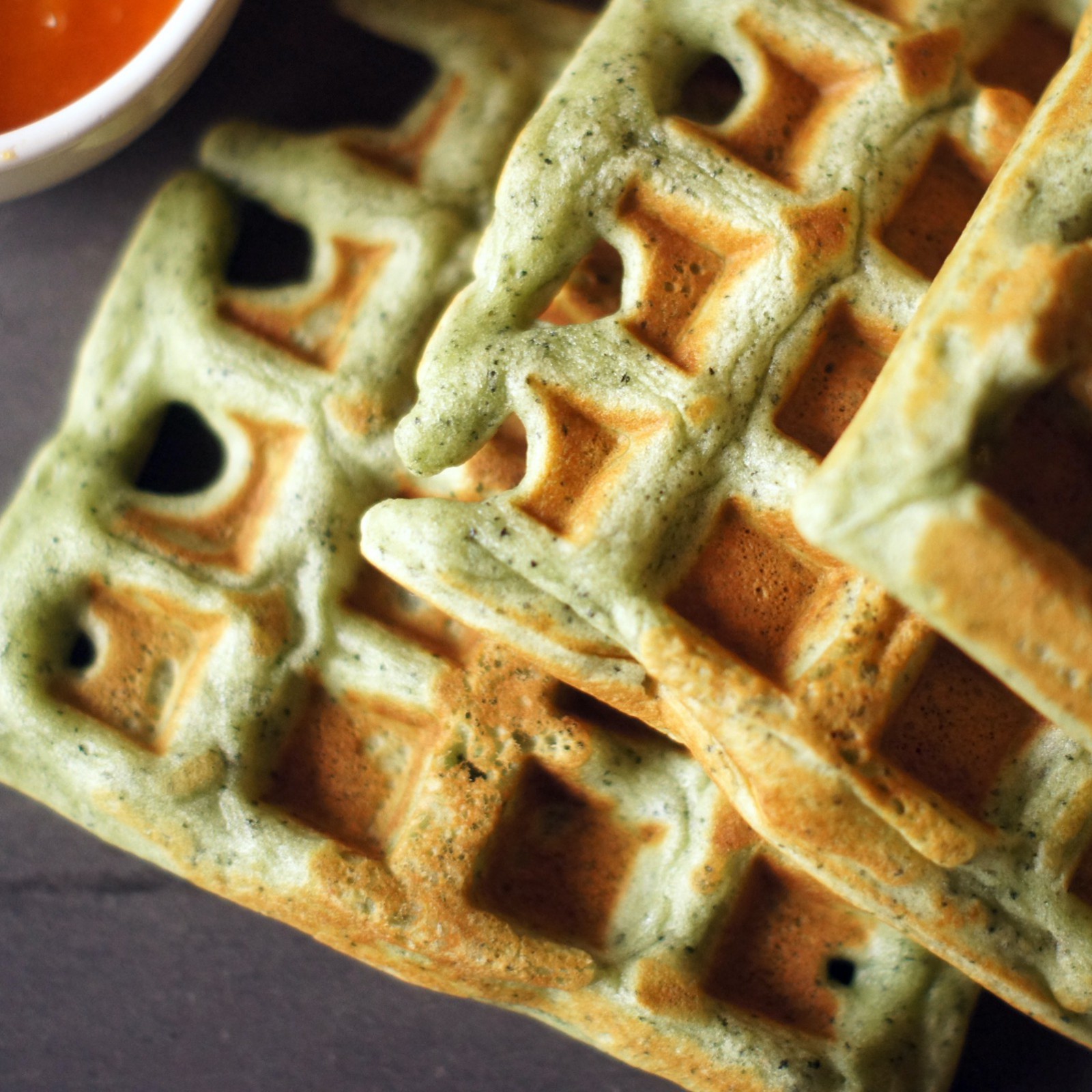 Gaufre à la spiruline, recette Solis Culturae