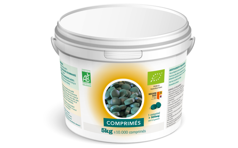 Aperçu packaging comprimés de Spiruline Solis 5kg en vrac
