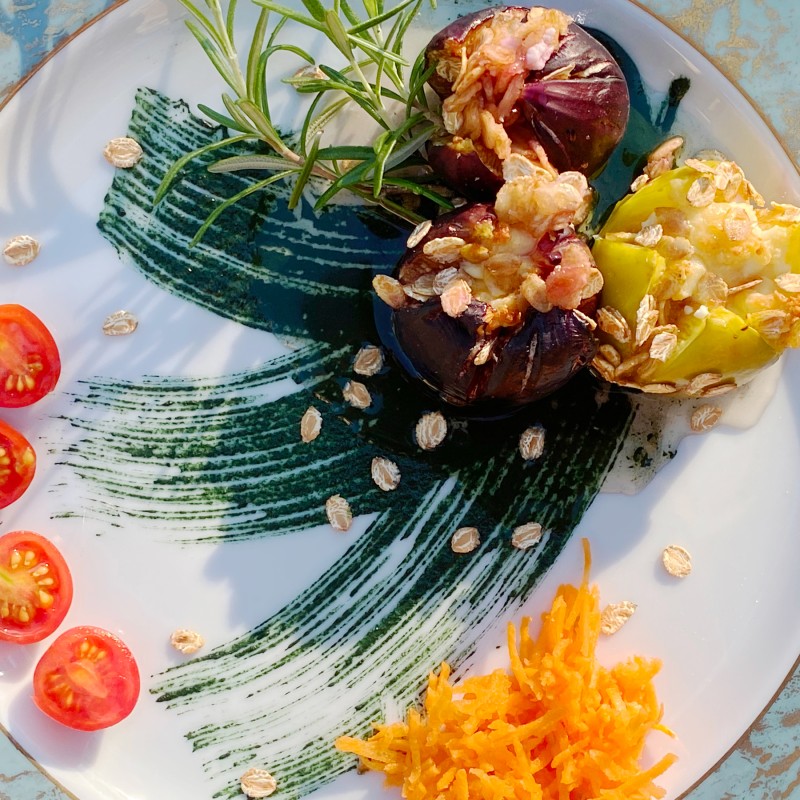 Figues au four et crudités, recette Solis Culturae